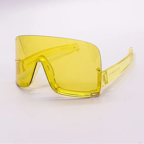 NEW GUCCI SHIELD OVERSIZED SUNGLASSES GG1631S 009 YELLOW GUCCI EYEWEAR Gucci Yellow Shield Ladies Sunglasses GG1631S 009 99  main image 4